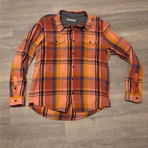 Outerknown Blanket Shirt Coral Mav Plaid Men’s XL